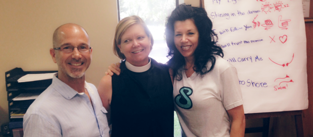 Mother Ronnie, Joey, Melanie celebrate St Patrick's Church Wellness Program, Fruit Cove